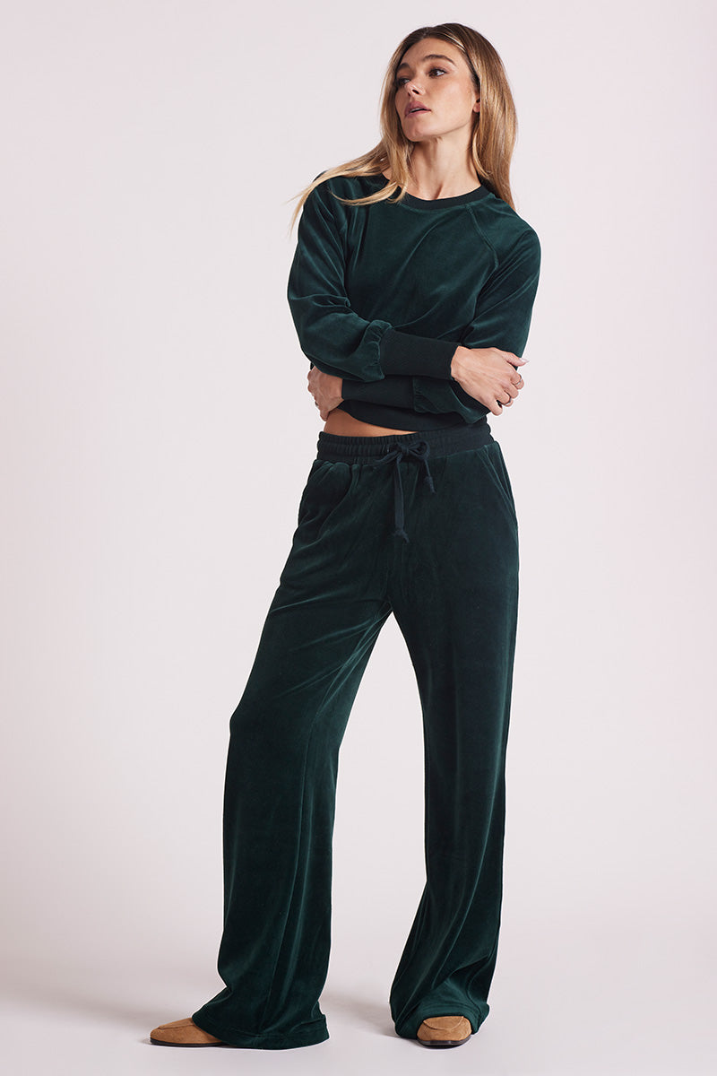 RIB MIX WIDE LEG PANT