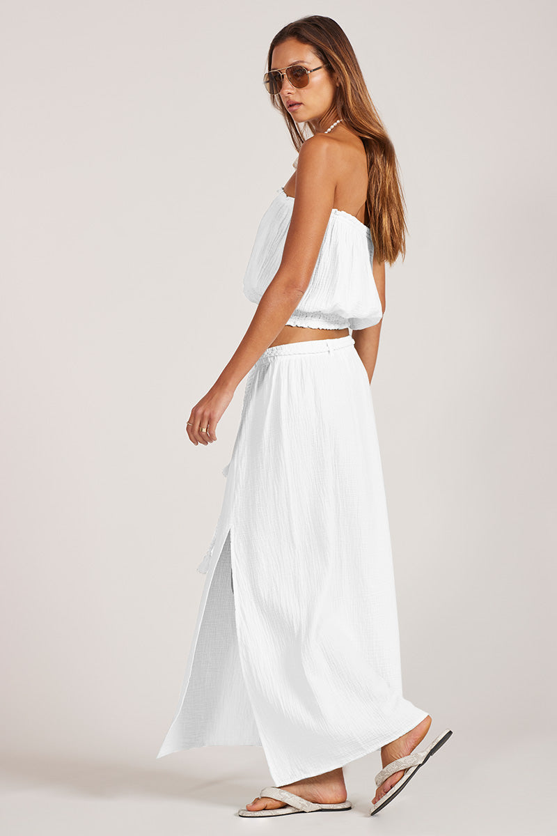 MAXI SKIRT WITH SLIT AND BELT