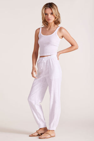 0290~Knit embroidered jogger pants with drawstring waist