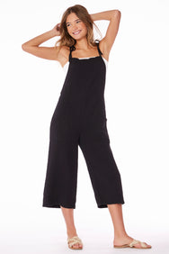 CROPPED WIDELEG OVERALLS