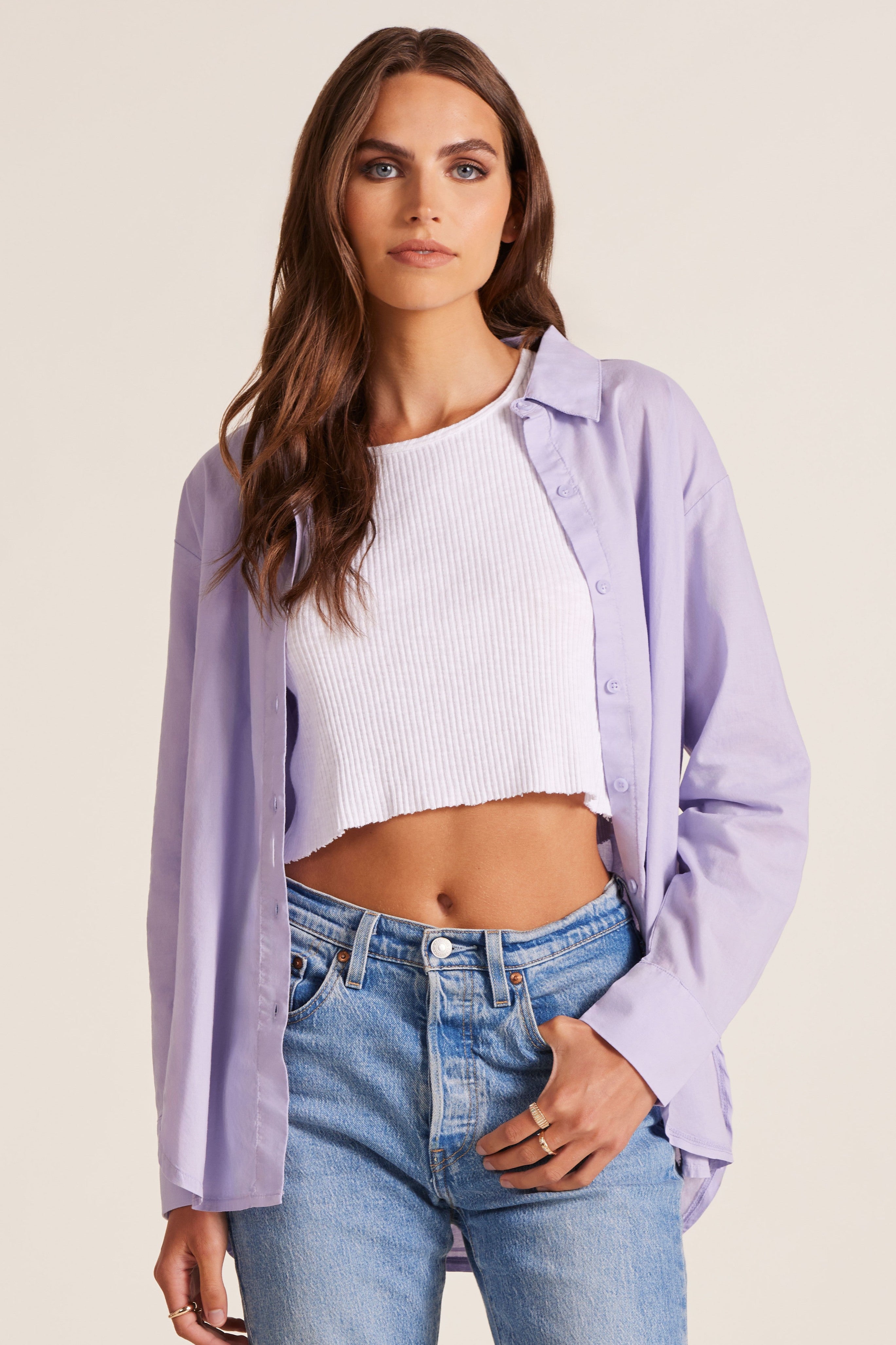 OVERSIZED BUTTON FRONT TUNIC