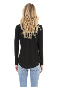 Long Sleeve Round Hem Tee - bobi Los Angeles