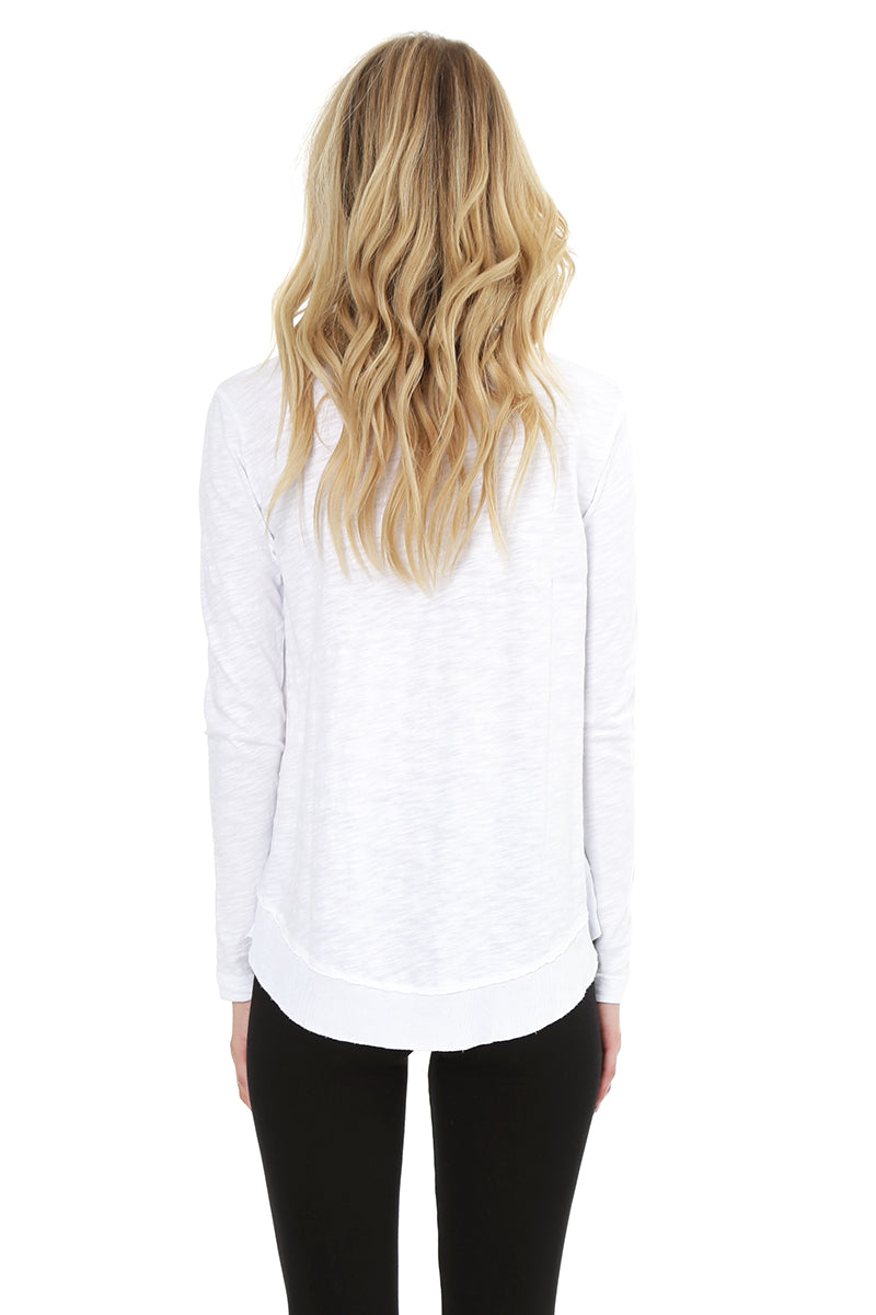 Long Sleeve Round Hem Tee - bobi Los Angeles