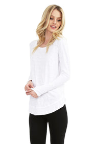 Long Sleeve Round Hem Tee - bobi Los Angeles