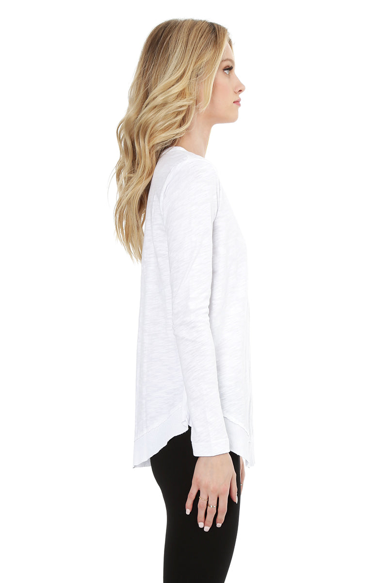 Long Sleeve Round Hem Tee - bobi Los Angeles